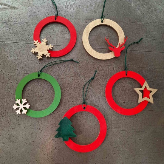 5 x Χριστουγεννιάτικες μπάλες 7εκ