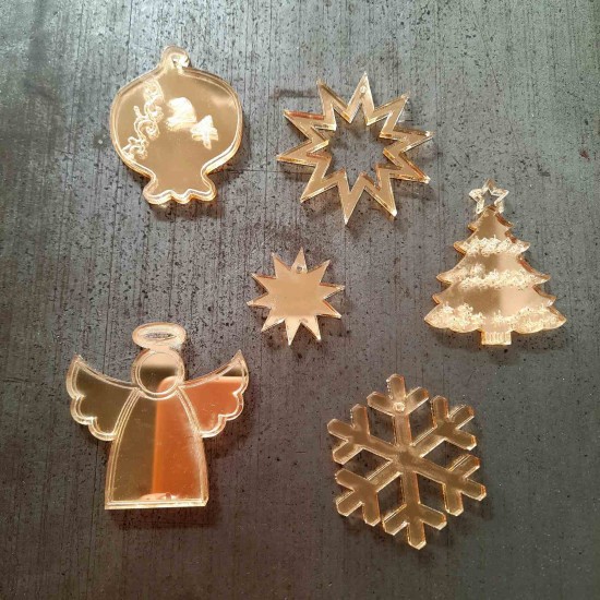 6 x Στολιδάκια Plexiglass 3-5cm