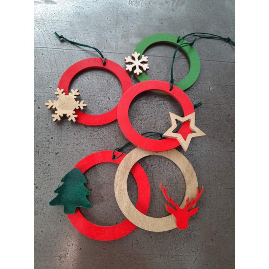 5 x Χριστουγεννιάτικες μπάλες 7εκ