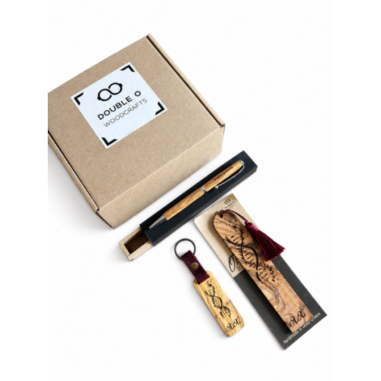 Προσωποποιημένο Gift Box για Βιολόγο | σύμβολο DNA | Ξύλο Ελιάς