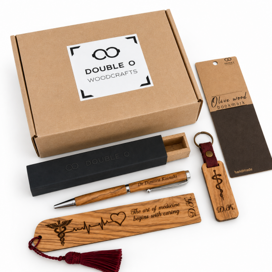 Προσωποποιημένο Gift Box για Γιατρό | Ξύλο Ελιάς
