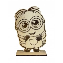 Ξύλινος Minion 25cm με Βάση | Διακοσμητικό για Παιδικό Πάρτι & Δωμάτιο