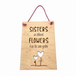 Πινακίδα |SISTERS are different FLOWERS from the same garden | 20 x 14cm
