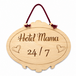 Πινακίδα | Hotel Mama 24/7 | 20 x 17cm