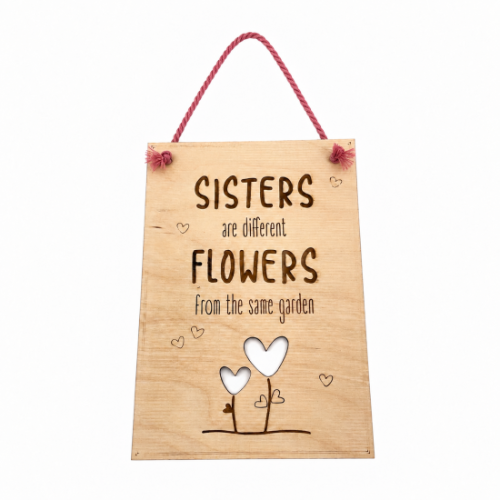 Πινακίδα |SISTERS are different FLOWERS from the same garden | 20 x 14cm
