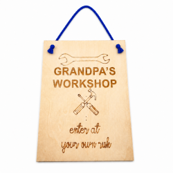 Πινακίδα | GRANDPA'S WORKSHOP enter at your own risk | 20 x 14cm