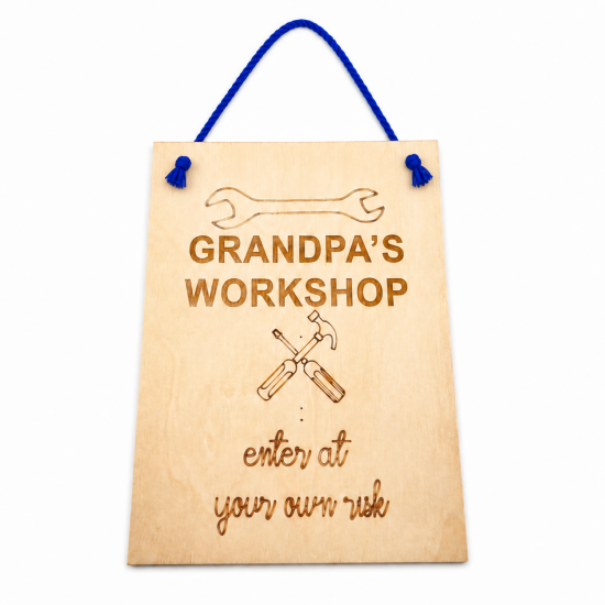 Πινακίδα | GRANDPA'S WORKSHOP enter at your own risk | 20 x 14cm