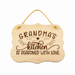 Πινακίδα | GRANDMA'S kitchen is seasoned with love | 20 x 15cm
