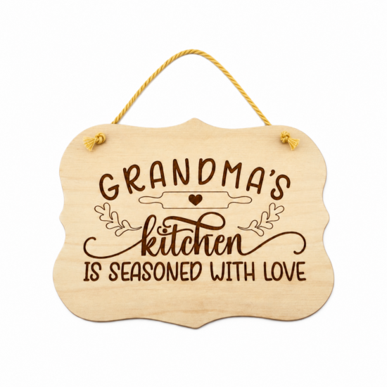 Πινακίδα | GRANDMA'S kitchen is seasoned with love | 20 x 15cm