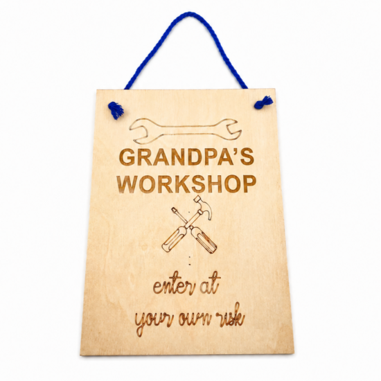 Πινακίδα | GRANDPA'S WORKSHOP enter at your own risk | 20 x 14cm