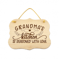 Πινακίδα |GRANDMA'S kitchen IS SEASONED WITH LOVE | 20 x 15cm
