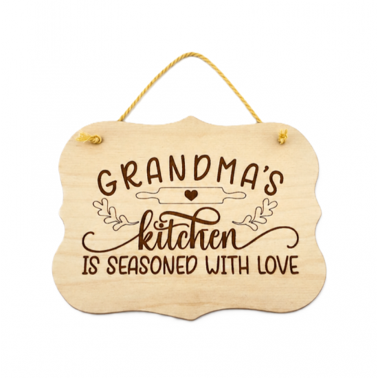 Πινακίδα |GRANDMA'S kitchen IS SEASONED WITH LOVE | 20 x 15cm