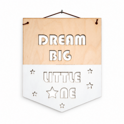 Ξύλινο Καδράκι Dream Big Little One – Διακοσμητικό Παιδικού Δωματίου