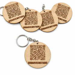 Μπρελόκ με Λογότυπο & QR Code | Μονής Όψης | 5cm