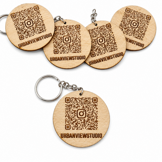 Μπρελόκ με Λογότυπο & QR Code | Μονής Όψης | 5cm
