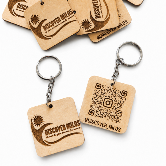 Μπρελόκ με Λογότυπο & QR Code | Διπλής Όψης | 5cm