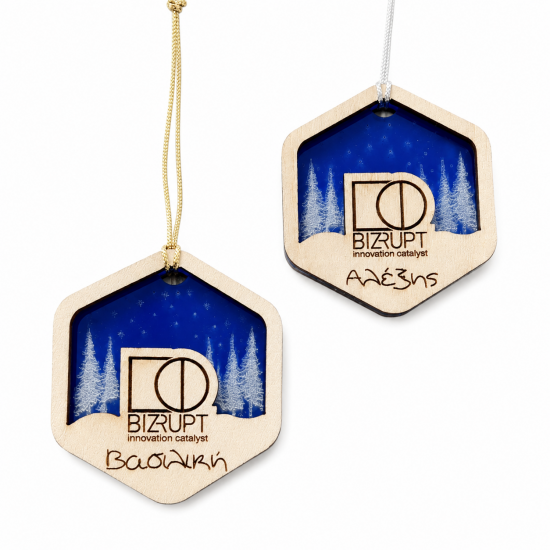 Στολίδι με Λογότυπο & Όνομα | Κ/Π & Plexiglass | 7,5cm 