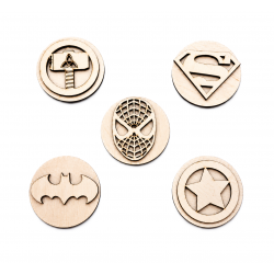 Ξύλινες Σφραγίδες Υπερήρωες – Batman, Superman, Spiderman, Thor, Captain America