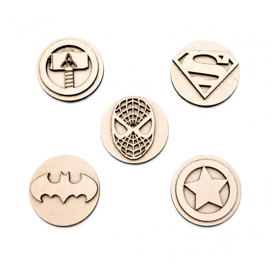 Ξύλινες Σφραγίδες Υπερήρωες – Batman, Superman, Spiderman, Thor, Captain America