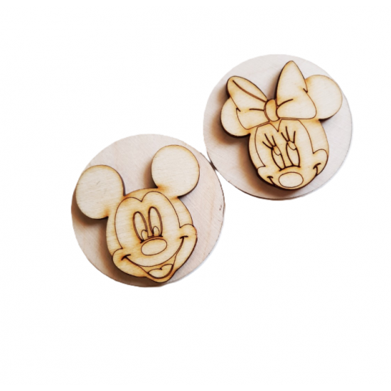 Ξύλινη Σφραγίδα Mickey - Χειροποίητη Παιδική Σφραγίδα 5cm