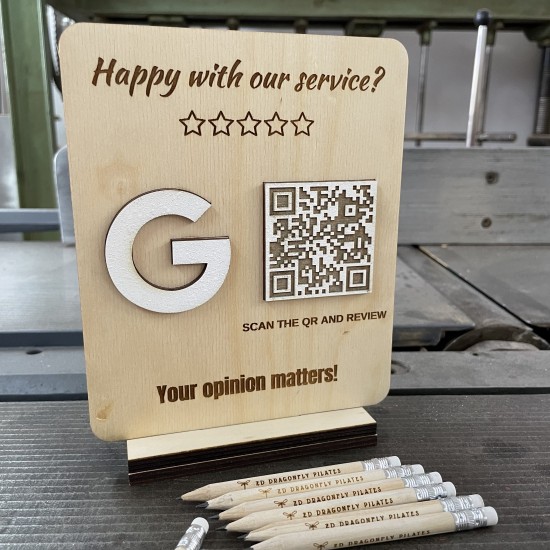 Επιγραφή  Επιτραπέζια με QR 18x15cm