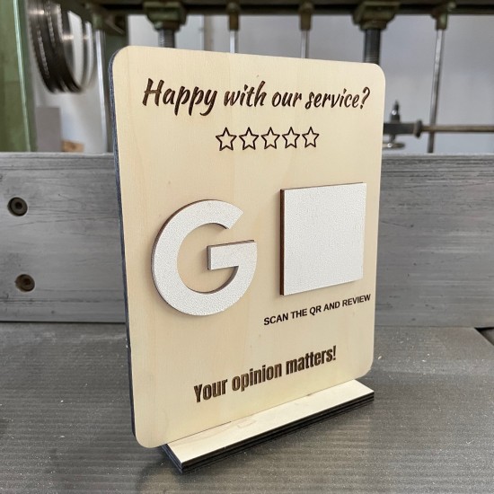 Επιγραφή  Επιτραπέζια με QR 18x15cm