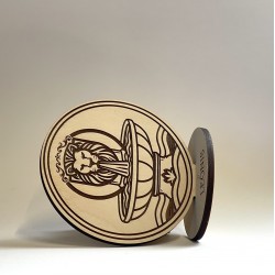 Επιτραπέζιο Stand Στρογγυλό με Λογότυπο & QR Code | Διπλής Όψης