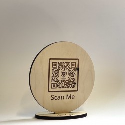 Επιτραπέζιο Stand Στρογγυλό με Λογότυπο & QR Code | Διπλής Όψης