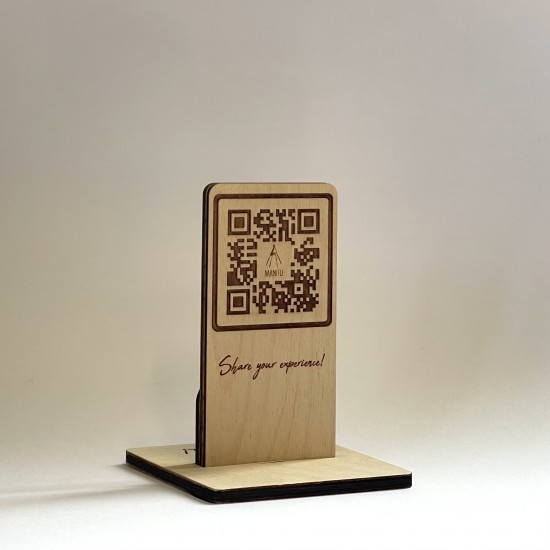 Επιτραπέζιο Stand Θήκη με Λογότυπο & QR Code | Διπλής Όψης