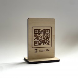 Επιτραπέζιο Stand με Λογότυπο & QR Code | Διπλής Όψης