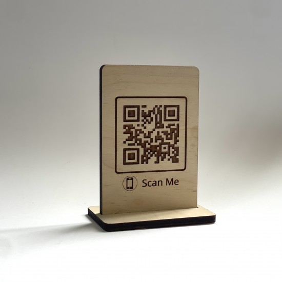 Επιτραπέζιο Stand με Λογότυπο & QR Code | Διπλής Όψης