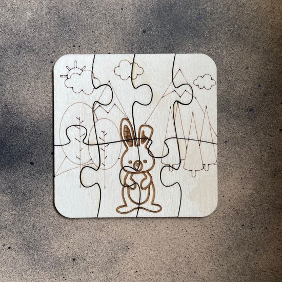 Παζλ λαγουδάκι -δάσος