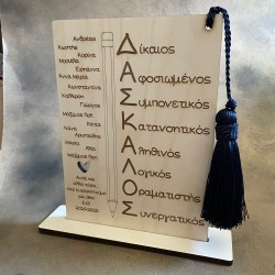 Ξύλινη Επιτραπέζια Ταμπελίτσα "ΔΑΣΚΑΛΟΣ" 