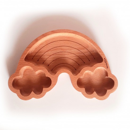 Ουράνιο Τόξο - Παιδικό πιατάκι Οξιάς