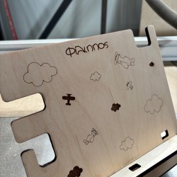  Ξύλινο Stand Οργάνωσης Γραφείου | Προσωποποιημένο με Όνομα & Αεροπλανάκια, Σύννεφα 