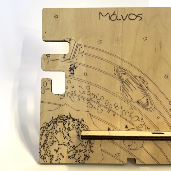  Ξύλινο Stand Οργάνωσης Γραφείου | Προσωποποιημένο με Όνομα & Διάστημα