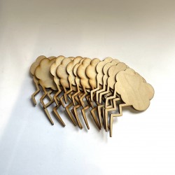 54 τμχ Σύννεφο - Κεραυνός | 11,5cm